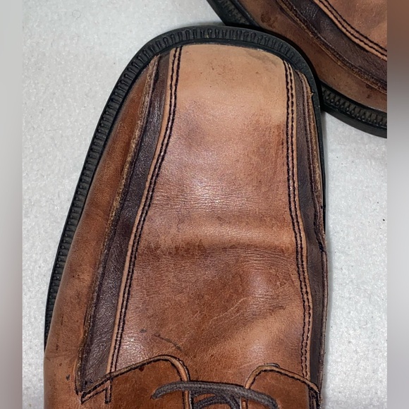 Clarks Men’s 11 Brown Leather Square Toe Lace Up Dress Shoes Comfort Oxford - Picture 9 of 11